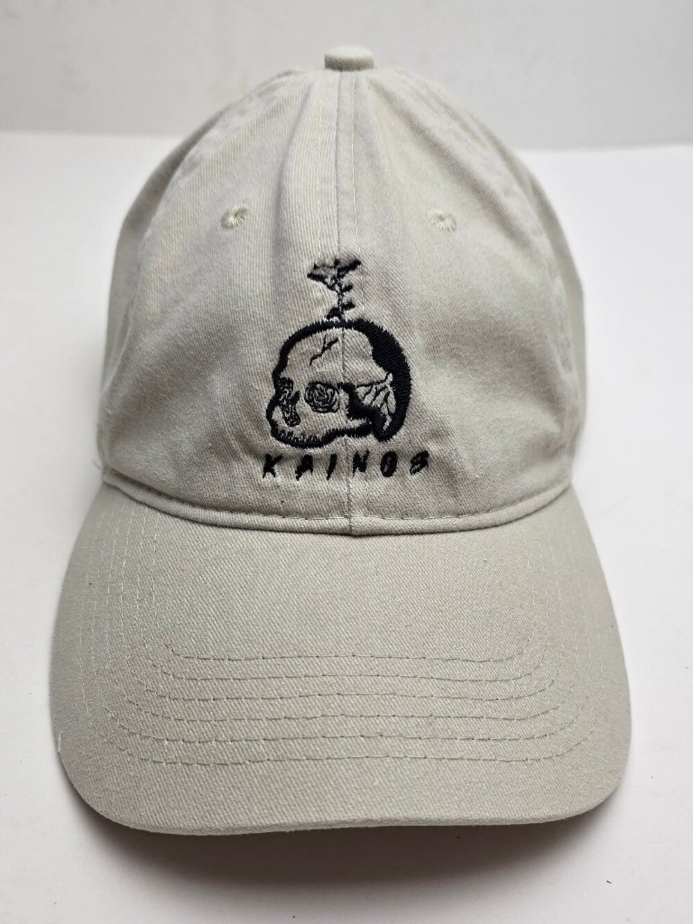 "Kainos" Skull & Rose Embroidered 100% Cotton Baseball Hat Cap